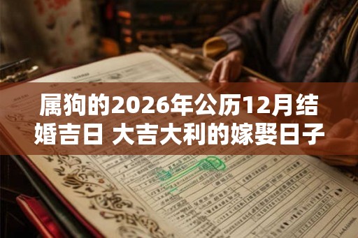 属狗的2026年公历12月结婚吉日 大吉大利的嫁娶日子