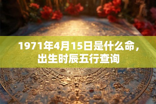 1971年4月15日是什么命，出生时辰五行查询