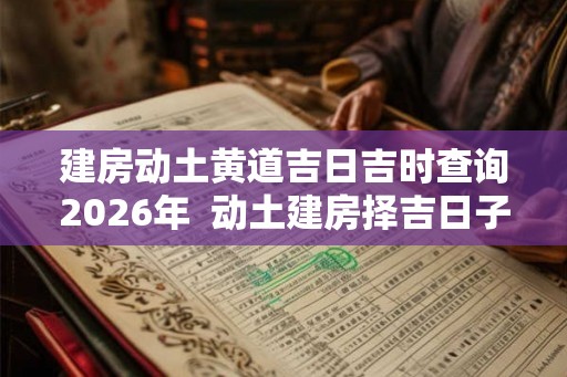 建房动土黄道吉日吉时查询2026年  动土建房择吉日子