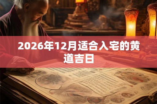 2026年12月适合入宅的黄道吉日 2026年12月适合入宅的黄道吉日