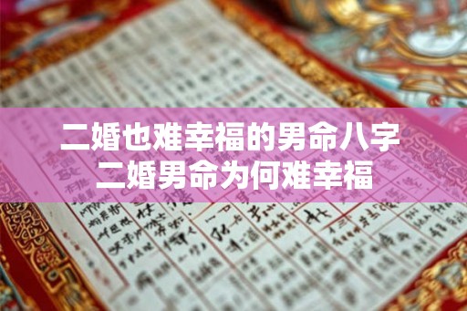 二婚也难幸福的男命八字 二婚男命为何难幸福 二婚也难幸福的男命八字 二婚男命为何难幸福