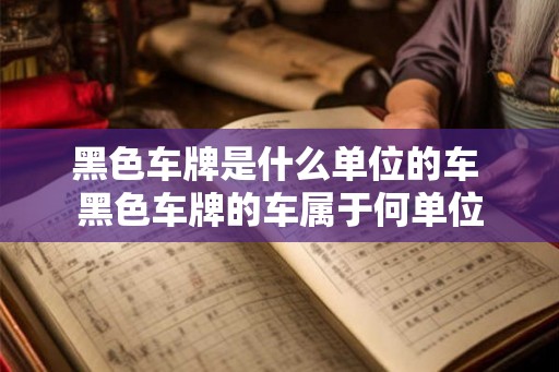 黑色车牌是什么单位的车 黑色车牌的车属于何单位