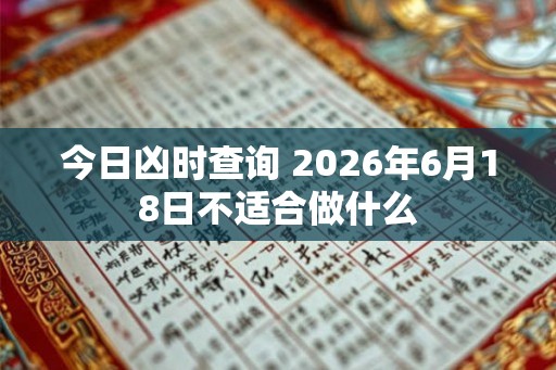 今日凶时查询 2026年6月18日不适合做什么