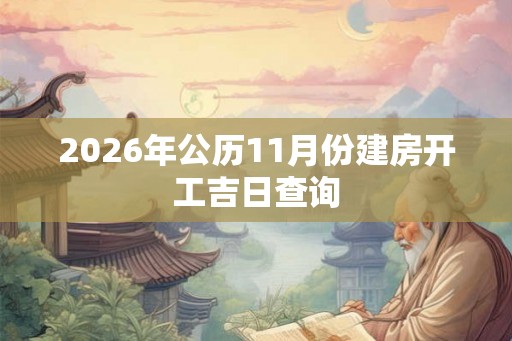 2026年公历11月份建房开工吉日查询