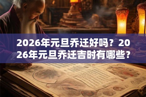 2026年元旦乔迁好吗？2026年元旦乔迁吉时有哪些？