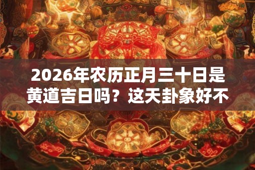 2026年农历正月三十日是黄道吉日吗?这天卦象好不好? 2026年农历正月三十日是黄道吉日吗?这天卦象好不好?