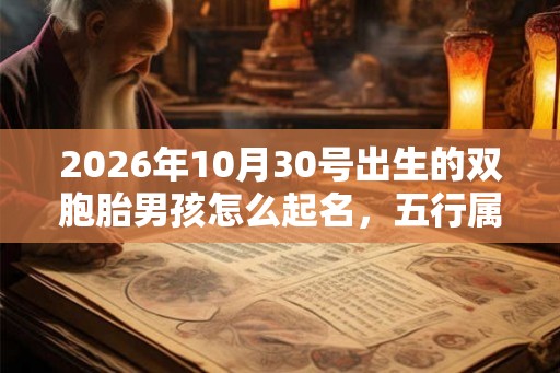 2026年10月30号出生的双胞胎男孩怎么起名，五行属什么