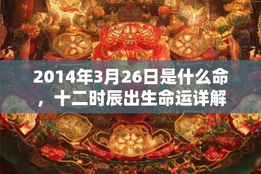 2014年3月26日是什么命，十二时辰出生命运详解