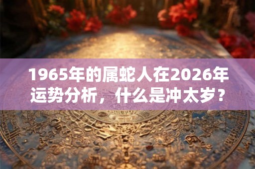 1965年的属蛇人在2026年运势分析，什么是冲太岁？