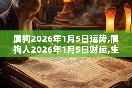 属狗2026年1月5日运势,属狗人2026年1月5日财运,生肖狗2026年1月5日运势