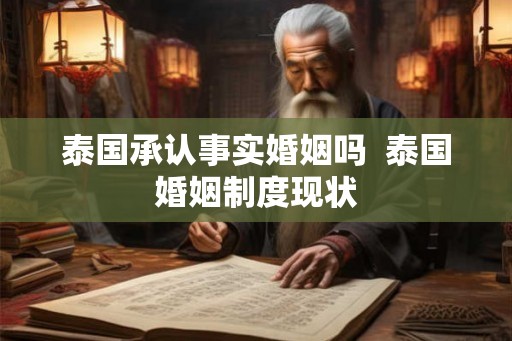 泰国承认事实婚姻吗  泰国婚姻制度现状