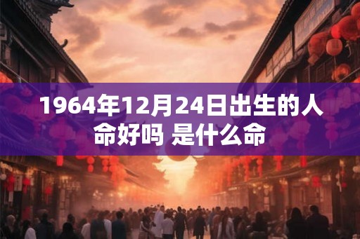 1964年12月24日出生的人命好吗 是什么命