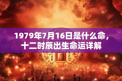 1979年7月16日是什么命，十二时辰出生命运详解