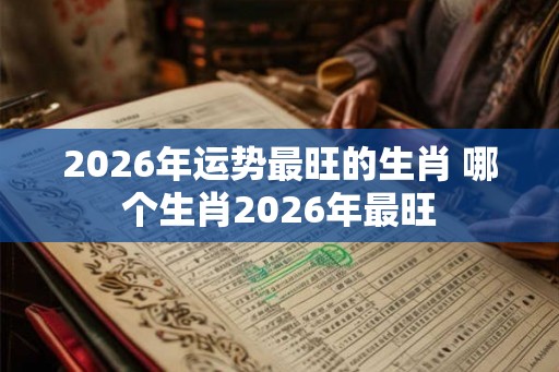 2026年运势最旺的生肖 哪个生肖2026年最旺