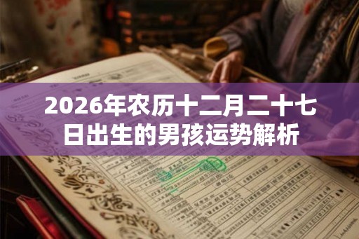2026年农历十二月二十七日出生的男孩运势解析