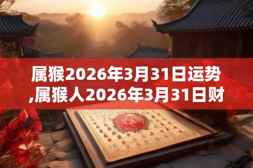属猴2026年3月31日运势,属猴人2026年3月31日财运,生肖猴2026年3月31日运势