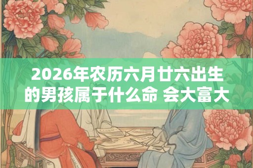 2026年农历六月廿六出生的男孩属于什么命 会大富大贵吗