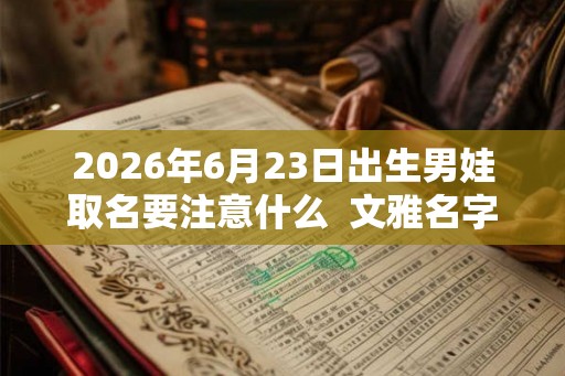 2026年6月23日出生男娃取名要注意什么  文雅名字解析