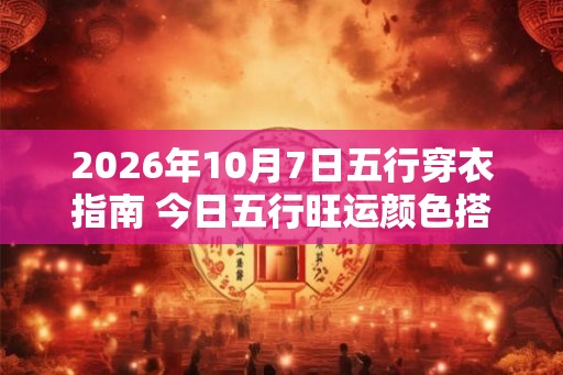2026年10月7日五行穿衣指南 今日五行旺运颜色搭配