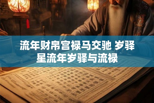 流年财帛宫禄马交驰 岁驿星流年岁驿与流禄