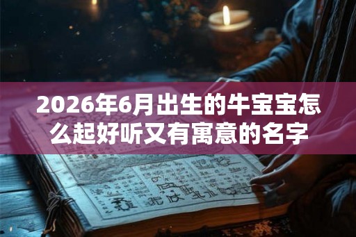 2026年6月出生的牛宝宝怎么起好听又有寓意的名字