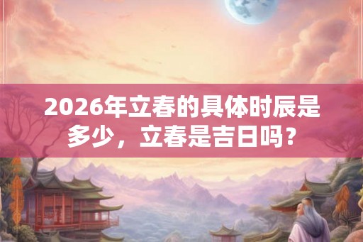 2026年立春的具体时辰是多少，立春是吉日吗？