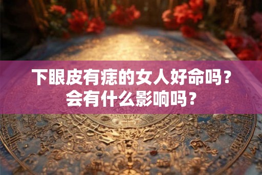 下眼皮有痣的女人好命吗？会有什么影响吗？
