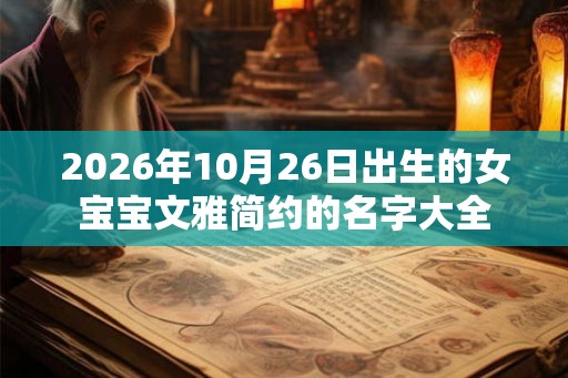 2026年10月26日出生的女宝宝文雅简约的名字大全