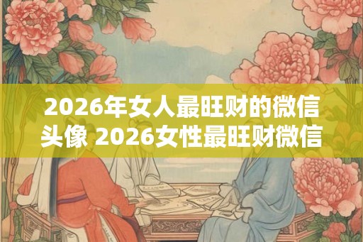 2026年女人最旺财的微信头像 2026女性最旺财微信头像是什么