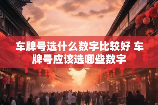 车牌号选什么数字比较好 车牌号应该选哪些数字