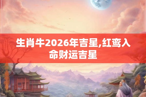 生肖牛2026年吉星,红鸾入命财运吉星