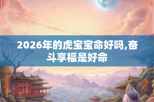 2026年的虎宝宝命好吗,奋斗享福是好命