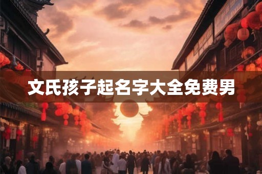 文氏孩子起名字大全免费男
