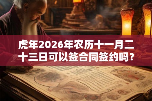 虎年2026年农历十一月二十三日可以签合同签约吗？
