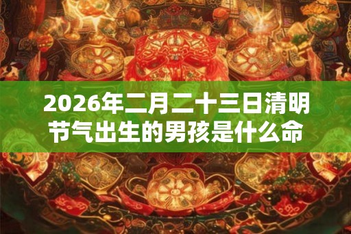 2026年二月二十三日清明节气出生的男孩是什么命