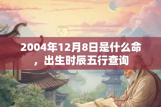2004年12月8日是什么命，出生时辰五行查询