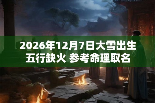 2026年12月7日大雪出生五行缺火 参考命理取名