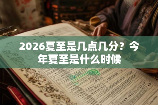 2026夏至是几点几分？今年夏至是什么时候