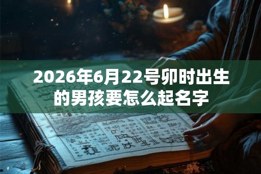 2026年6月22号卯时出生的男孩要怎么起名字 2026年6月22号卯时出生的男孩要怎么起名字