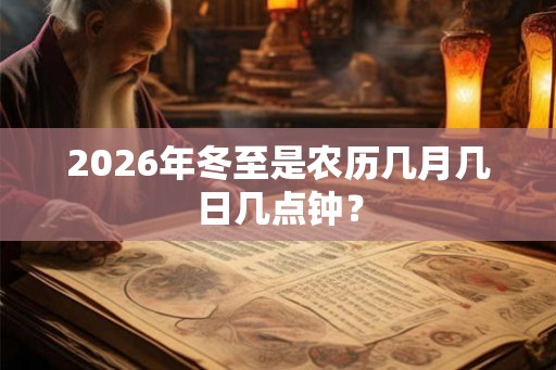 2026年冬至是农历几月几日几点钟？