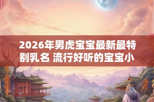 2026年男虎宝宝最新最特别乳名 流行好听的宝宝小名推荐