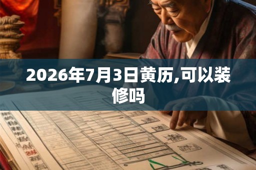 2026年7月3日黄历,可以装修吗 2026年7月3日黄历,可以装修吗