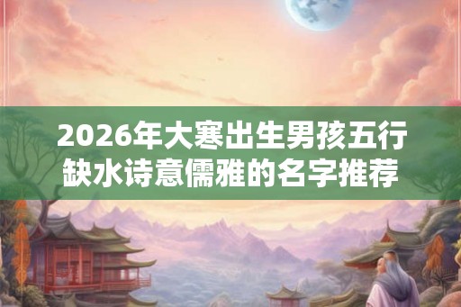 2026年大寒出生男孩五行缺水诗意儒雅的名字推荐