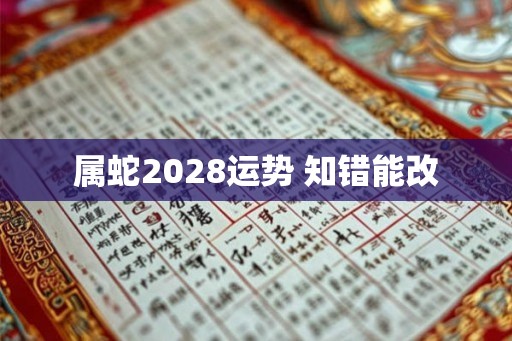 属蛇2028运势 知错能改