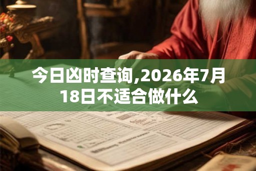 今日凶时查询,2026年7月18日不适合做什么
