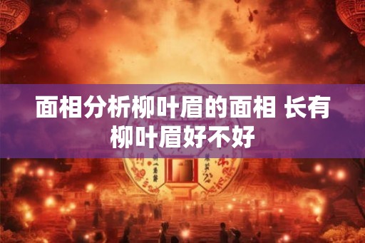 面相分析柳叶眉的面相 长有柳叶眉好不好