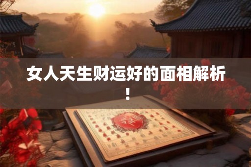 女人天生财运好的面相解析！