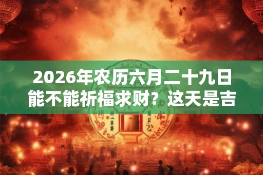 2026年农历六月二十九日能不能祈福求财？这天是吉日吗？