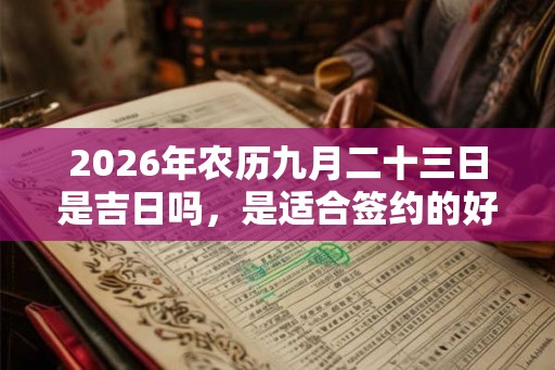 2026年农历九月二十三日是吉日吗，是适合签约的好日子吗？