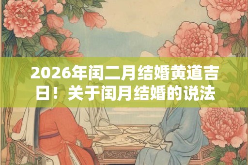 2026年闰二月结婚黄道吉日！关于闰月结婚的说法
